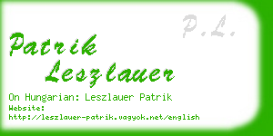 patrik leszlauer business card